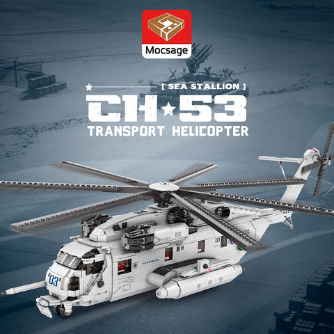 Mocsage MOC-127265 CH-53E Super Stallion 1/35 Scale Modern Military-themed Small Particles Building Blocks Set (2192PCS)