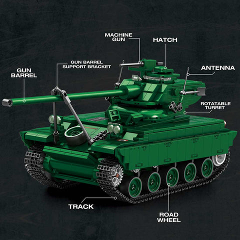 Mocsage 1/28 Scale AMX-13 Tank Building Blocks Set(Military Green/1037PCS)
