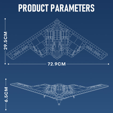 Mocsage B2 Spirit 1/70 Scale Flying-Wing Ultra-High-Speed Intercontinental Stealth Strategic Bomber Model Building Blocks Set (2063PCS)