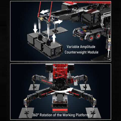 LG1750 Crane Model DIY Assembly Building Blocks Set (Dynamic Version/12135PCS/Red&Black)