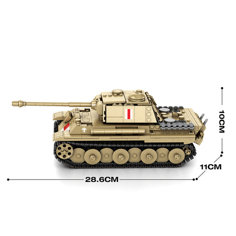 Mocsage 1/23 Scale Premium Medium pudel Tank Building Blocks Set(969PCS)