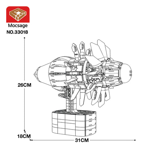 Mocsage MOC-180038 CFM-RISE Open Rotor Engine Building Blocks Set（1351PCS）