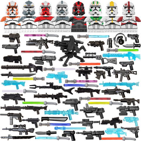 81Pcs Space Wars Science  Fiction Style Block Figures  Weapons Protection Set  Compatible with All Brands of  Small Particles Block Figures