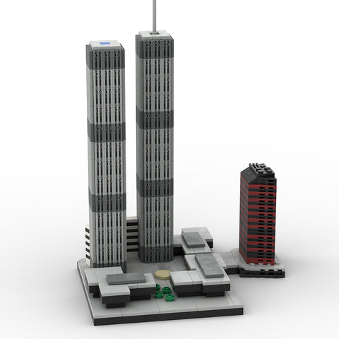 Mocsage 1/2000 Scale World Trade Center (1973-2001) Micro Parts Building Blocks Set (982PCS)