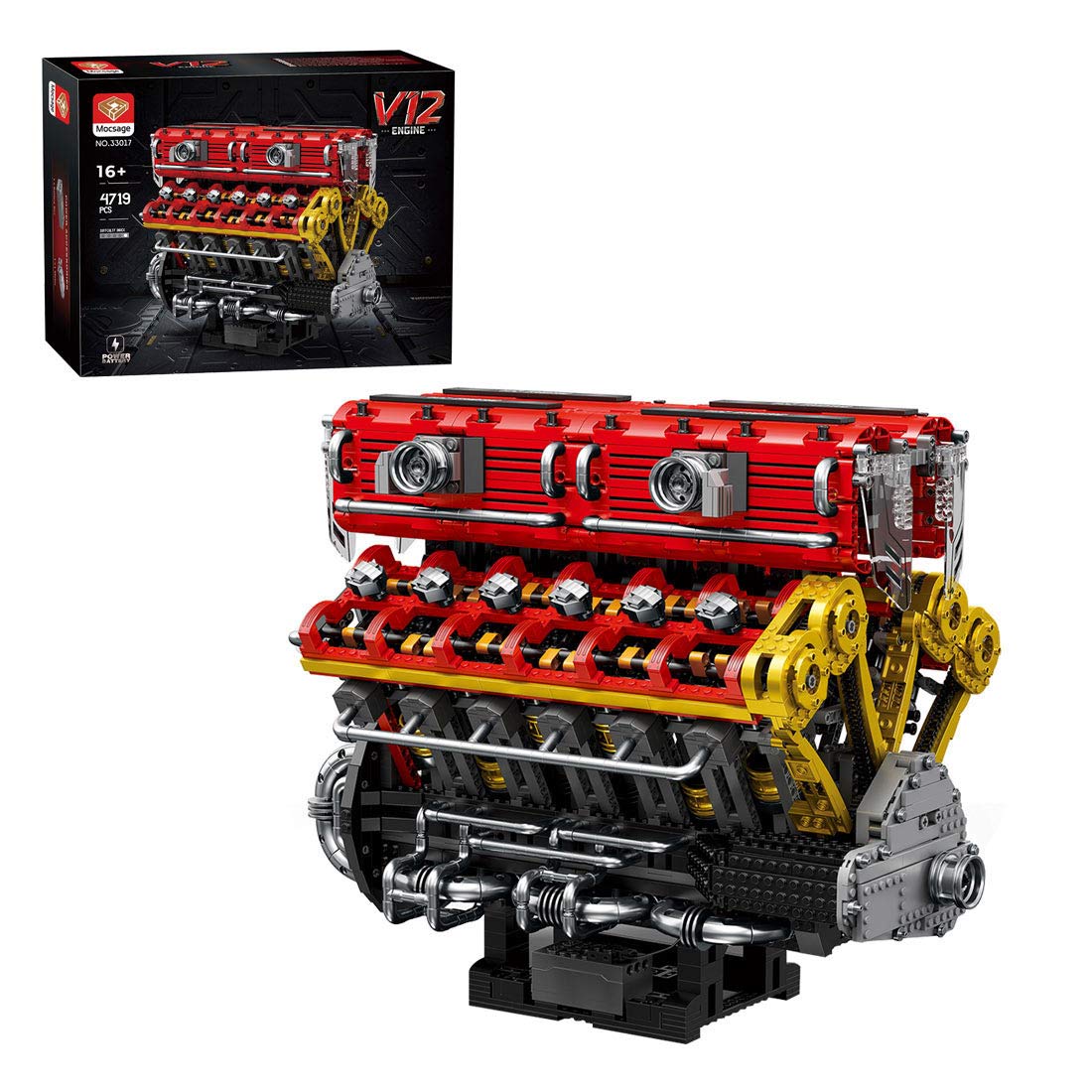 Mocsage 60° V12 Engine Building Blocks Set（4719PCS）
