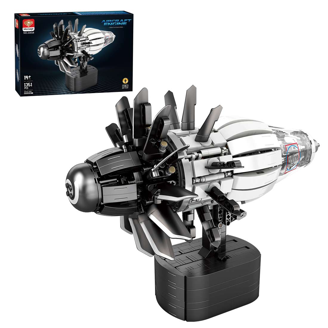 Mocsage MOC-180038 CFM-RISE Open Rotor Engine Building Blocks Set（1351PCS）