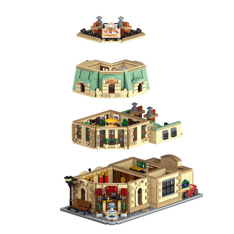 Mocsage Restaurants in Paris with Lights Modular Small Building Blocks Set (3104PCS)