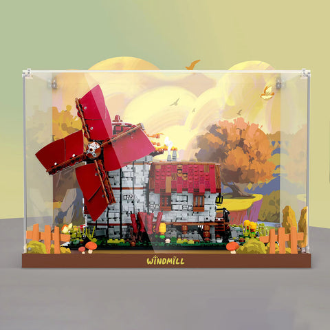 Acrylic Display Box Dust Cover  for Windmills Model Building  Blocks Set (Building Blocks are  Not Included)