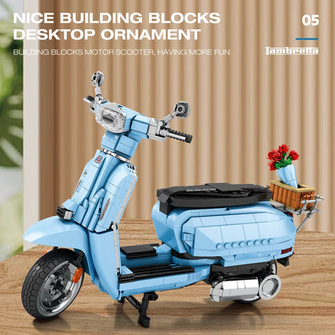 Y200 Extreme Style High-Power Scooter Building Blocks Set (1169PCS/Blue)