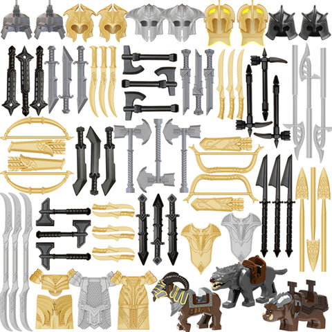 81Pcs Medieval Ancient Rome  Ancient Greece Ancient Egypt  Style Military Weapons Armor  Helmets Block Figures Weapons  Protection Set Compatible with  All Brands of Small Particles  Block Figures