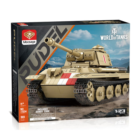 Mocsage 1/23 Scale Premium Medium pudel Tank Building Blocks Set(969PCS)