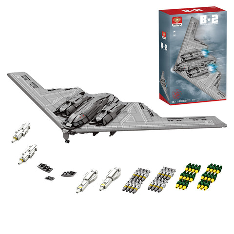 Mocsage B2 Spirit 1/70 Scale Flying-Wing Ultra-High-Speed Intercontinental Stealth Strategic Bomber Model Building Blocks Set (2063PCS)