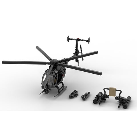 Mocsage MOC-88275 MH-6 Little Bird Helicopter Model Building Blocks Set (595PCS)