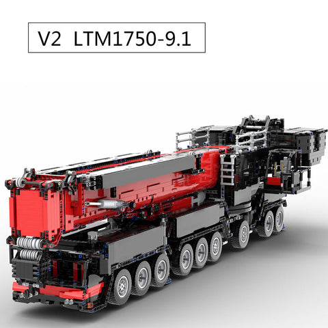 7778Pcs V3 1:20 2.4G 12-Motor 9-Bridge MOC Mobile LTM1750-9.1 All-road RC Crane Model