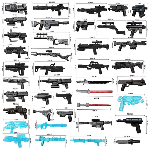 Star Sky Space Wars Science  Fiction Style Building Blocks  Figures Weapons Set (52pcs)