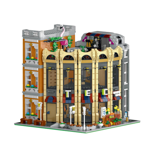 Mocsage Street Scene MOC European Department Corner Store with Light Building Blocks Set(3231PCS）