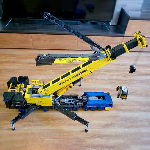 MOC Small Particles V3.0 1/20  2.4G RC Mobile LTM1750-9.1  All-terrain Crane Building Blocks  Construction Vehicle Model  (7778PCS)