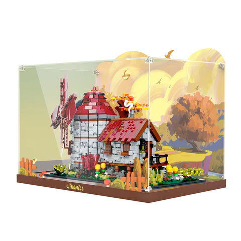 Acrylic Display Box Dust Cover  for Windmills Model Building  Blocks Set (Building Blocks are  Not Included)