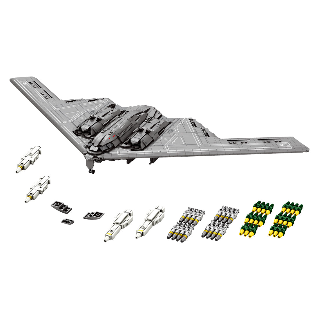 Mocsage B2 Spirit 1/70 Scale Flying-Wing Ultra-High-Speed Intercontinental Stealth Strategic Bomber Model Building Blocks Set (2063PCS)