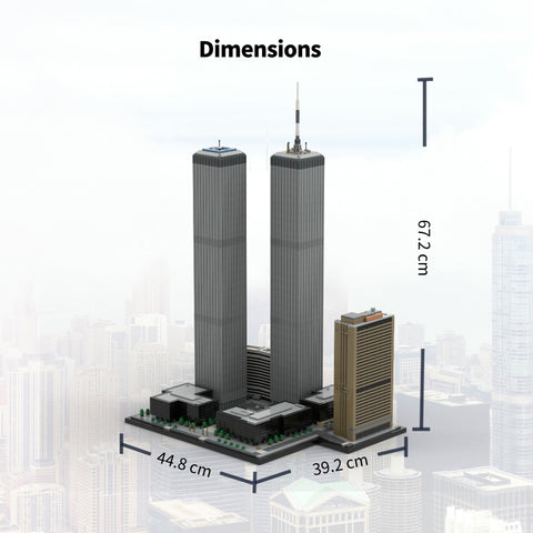 Mocsage 1/800 Scale Landmark Architecture Twin Towers(7129PCS)