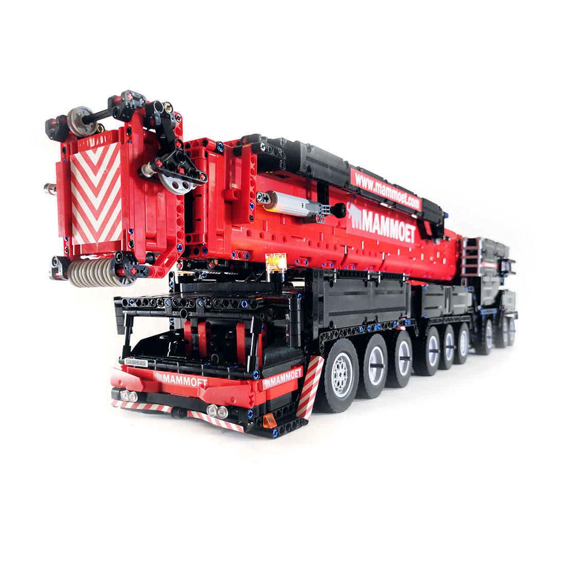 7778Pcs V3 1:20 2.4G 12-Motor  9-Bridge MOC Mobile  LTM1750-9.1 All-road RC Crane  Model DIY Small Particle  Building Block Kit - Red