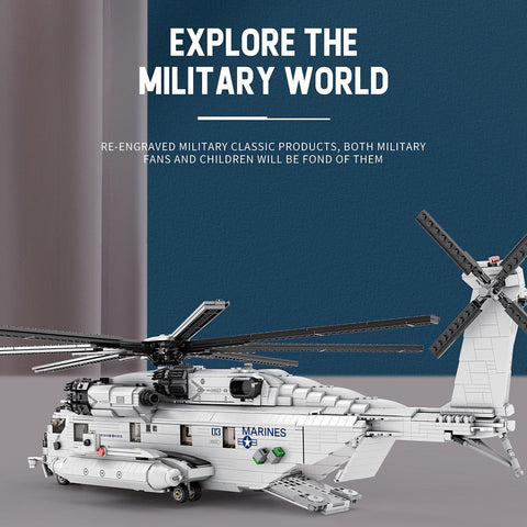 Mocsage MOC-127265 CH-53E Super Stallion 1/35 Scale Modern Military-themed Small Particles Building Blocks Set (2192PCS)