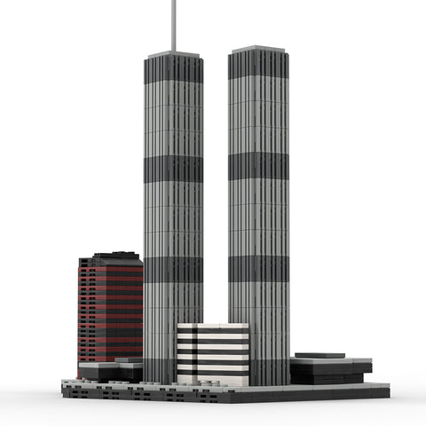 Mocsage 1/2000 Scale World Trade Center (1973-2001) Micro Parts Building Blocks Set (982PCS)