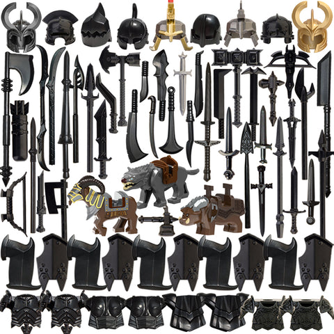 Medieval Ancient Rome/ Greek/  Egyptian Style Weapons &  Protectors DIY Building Blocks  Set (73PCS/Q Set)