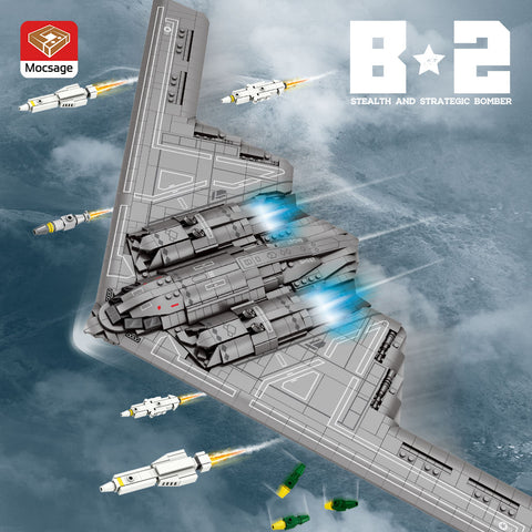 Mocsage B2 Spirit 1/70 Scale Flying-Wing Ultra-High-Speed Intercontinental Stealth Strategic Bomber Model Building Blocks Set (2063PCS)