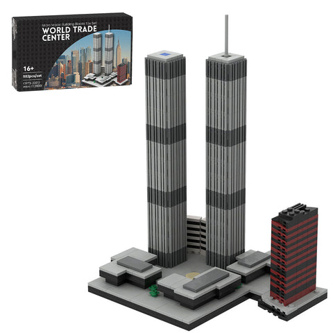 Mocsage 1/2000 Scale World Trade Center (1973-2001) Micro Parts Building Blocks Set (982PCS)