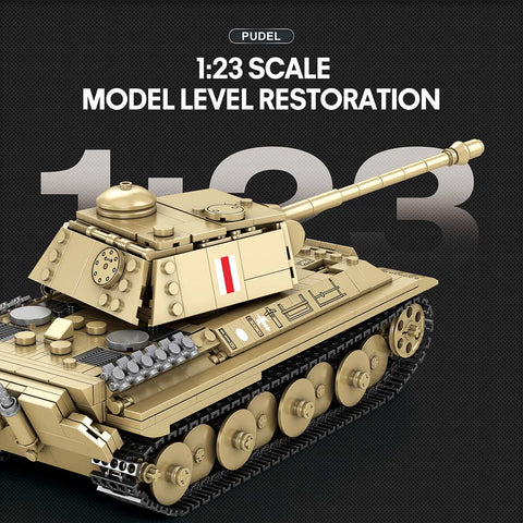 Mocsage 1/23 Scale Premium Medium pudel Tank Building Blocks Set(969PCS)