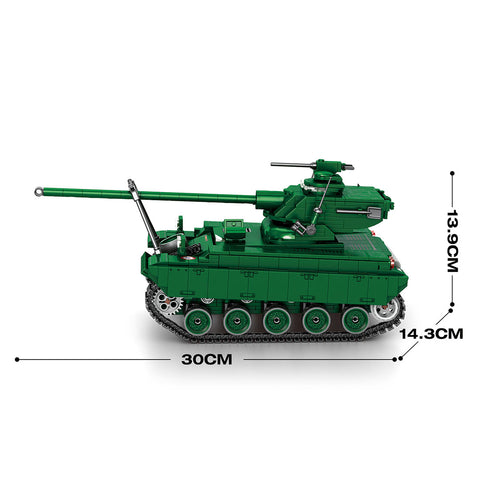 Mocsage 1/28 Scale AMX-13 Tank Building Blocks Set(Military Green/1037PCS)