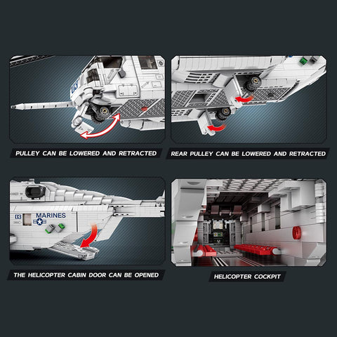 Mocsage MOC-127265 CH-53E Super Stallion 1/35 Scale Modern Military-themed Small Particles Building Blocks Set (2192PCS)