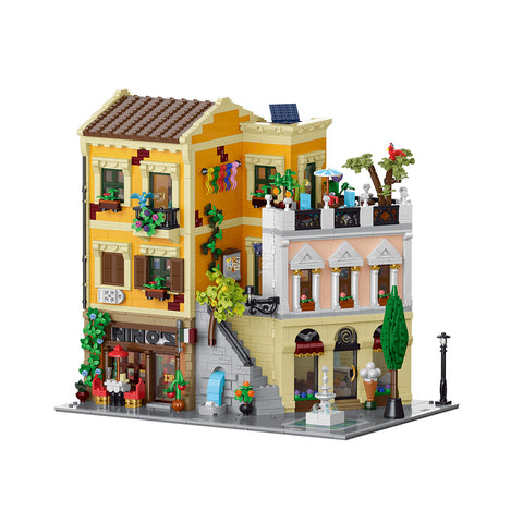 Mocsage Lighted Roman Corner Shop Street Scene Building Blocks Set(4507PCS)