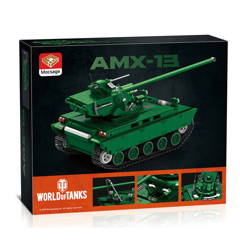 Mocsage 1/28 Scale AMX-13 Tank Building Blocks Set(Military Green/1037PCS)
