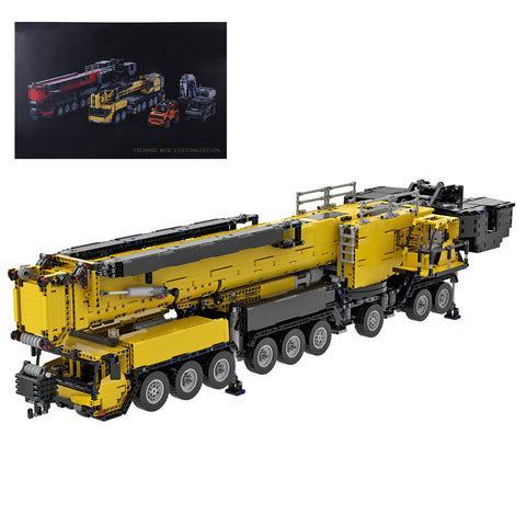 7778Pcs MOC Small Particles V3.0 1:20 2.4G RC Mobile LTM1750-9.1 All-terrain Crane Building Blocks Construction Vehicle Model