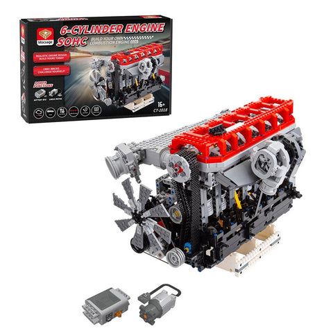 Mocsage Inline 6-Cylinder SOHC Turbocharged Engine Building Blocks Set (2013PCS)