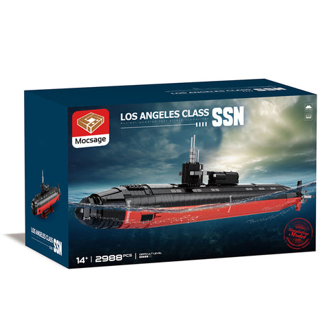 Mocsage 1/125 UCC Los Angeles-class Military Nuclear Submarine Model Building Blocks Set (2988PCS)