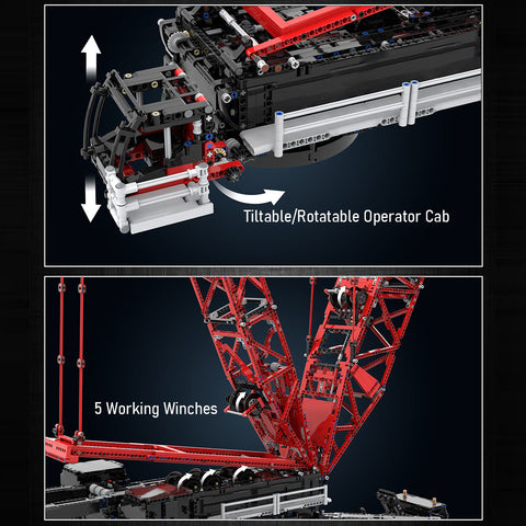 LG1750 Crane Model DIY Assembly Building Blocks Set (Dynamic Version/12135PCS/Red&Black)