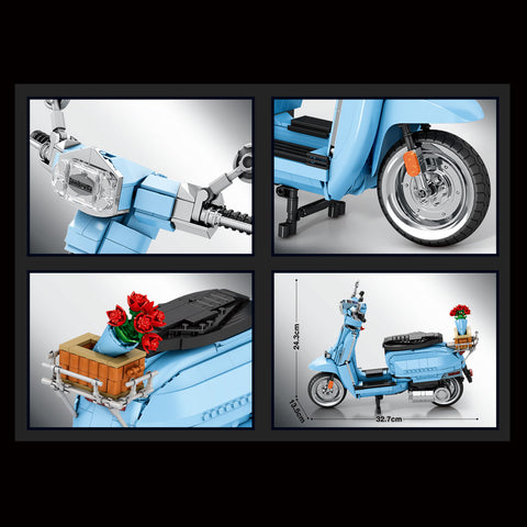 Y200 Extreme Style High-Power Scooter Building Blocks Set (1169PCS/Blue)