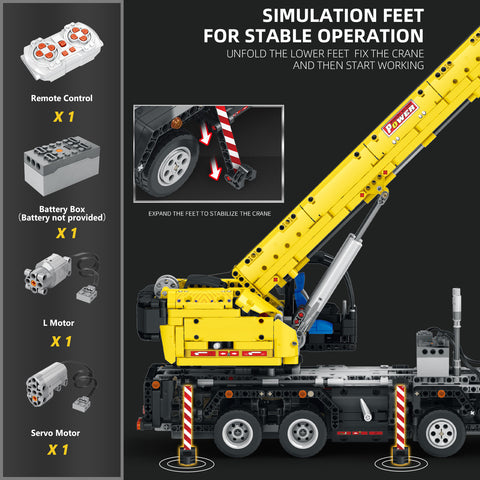 RC Autocrane Engineering  Vehicle Building Blocks Assembly  MOC Toy STEM Set (2206PCS)