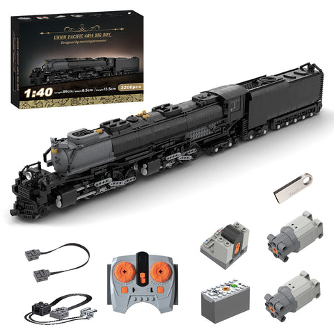 MOC-89126 1/40 4014 Big Boy  Dynamic RC Train Model Building  Blocks Set (3200pcs+/Black)