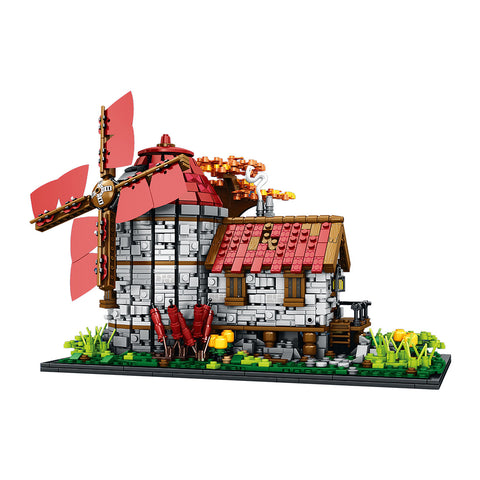 Mocsage Dutch Windmills  Medieval Countryside Model  Building Blocks Toy  Set(2,296PCS)