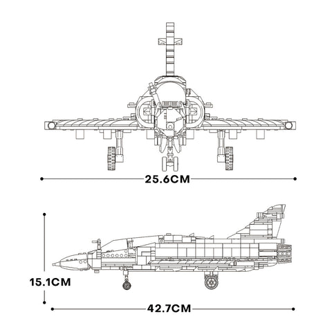 Mocsage MOC-96165 French Military Aviation Fighter Building Blocks Set（1012PCS）