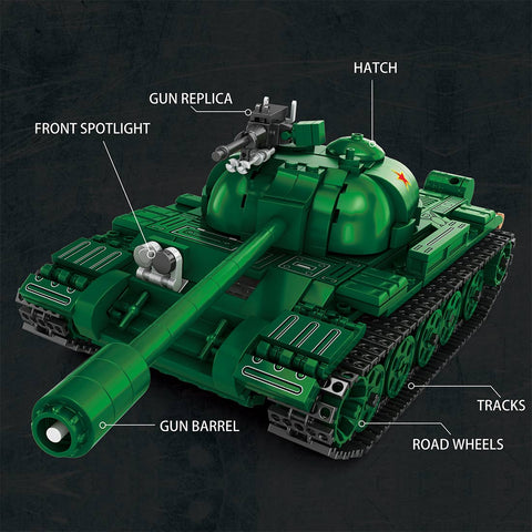 Mocsage 1/30 Scale Type 59 Tank Building Blocks Set(748PCS)