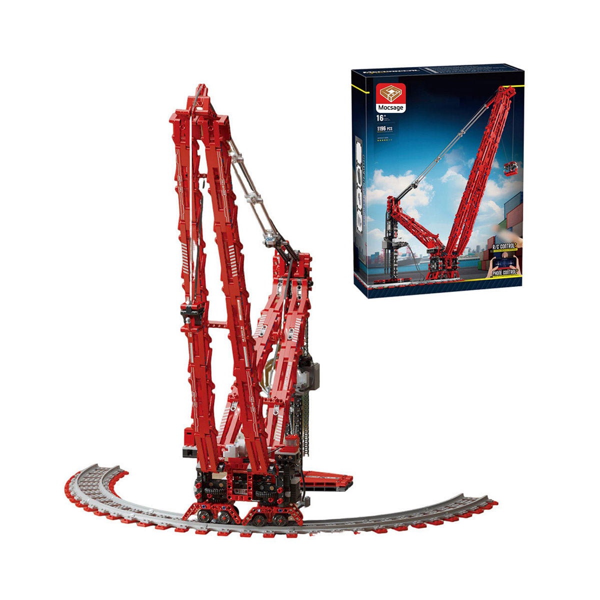 Mocsage Circular Track Crane Building Blocks Set（Dynamic Version/1196PCS）