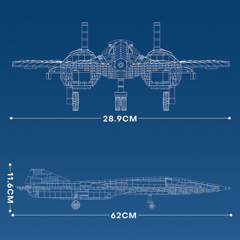 Mocsage 1/35 Darkstar SR-72 UAV Model DIY Assembly Building Blocks Set (2071PCS)