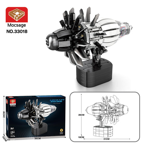 Mocsage MOC-180038 CFM-RISE Open Rotor Engine Building Blocks Set（1351PCS）