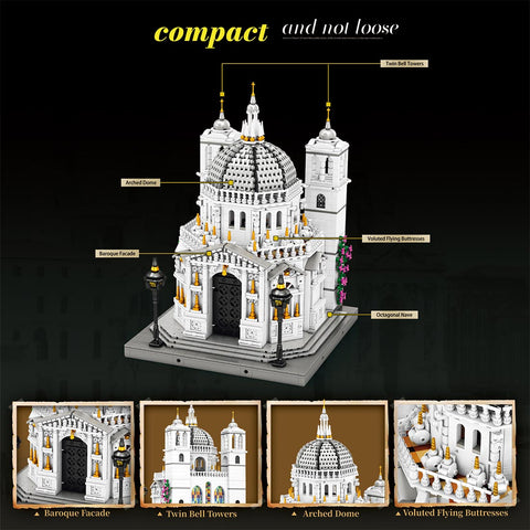 Mocsage 1/180 Scale Venetian Church Building Blocks Set(4277PCS)