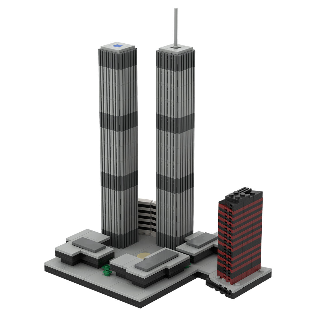 Mocsage 1/2000 Scale World Trade Center (1973-2001) Micro Parts Building Blocks Set (982PCS)